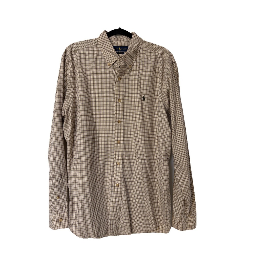 Ralph Lauren Classic Fit Men's Long Sleeve Button Down Purple‎ Plaid Size XL/TG